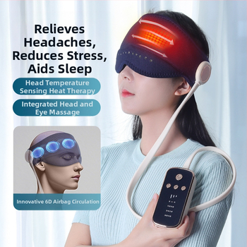 Casca de masaj cap și ochi cu airbaguri, alimentare USB, 3 viteze, model GX-501