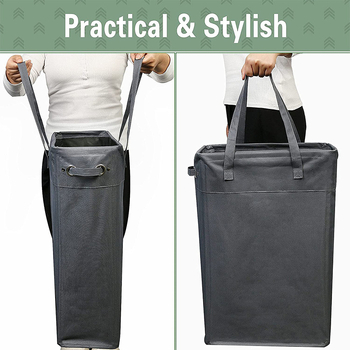 Salokāms veļas grozs no Oxford auduma, paredzēts netīrām drēbēm uzglabāšanai, influencer stila dizains