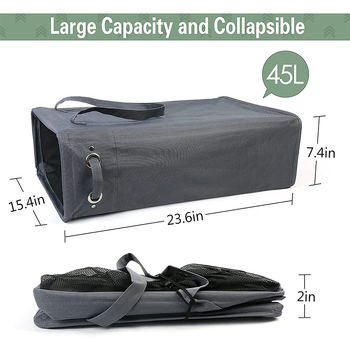 Salokāms veļas grozs no Oxford auduma, paredzēts netīrām drēbēm uzglabāšanai, influencer stila dizains