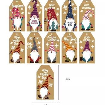 Ετικέτα Αγίου Βασίλη σε Kraft Χαρτί - ζωγραφισμένο κρεμαστό διακοσμητικό για χριστουγεννιάτικη συσκευασία δώρων