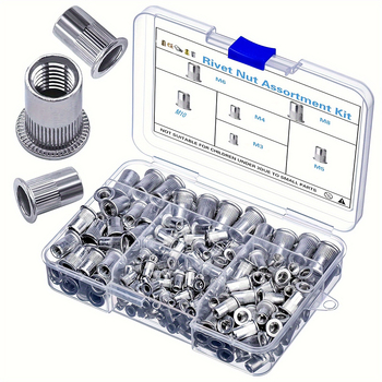 165 τεμάχια σετ Rivet Nut – κράμα αλουμινίου, λευκασμένη επιφάνεια, Κατηγορία A – Rongyuda