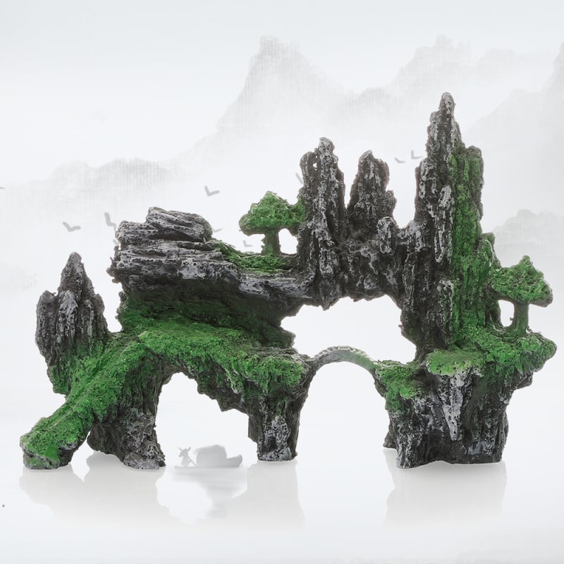 Decorațiune pentru acvariu – ornament din plastic cu aspect stâncos, 17 g, pachet 10 bucăți, Fish House