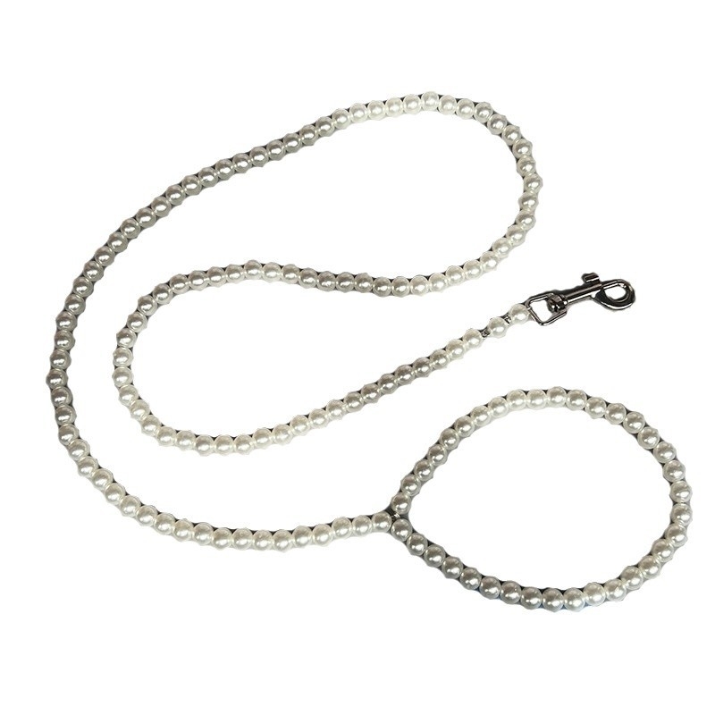 Zibo suņa pavadiņa, imitācijas pērlīšu akcenti, nestiepjas, 10 gab. iepakojumā