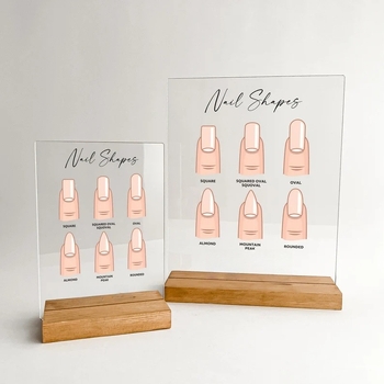 Ακρυλική πινακίδα επίδειξης νυχιών - σήμα επιλογής για σαλόνι μανικιούρ με λογότυπο - μοντέλο MY