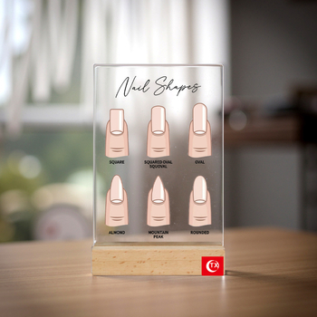 Ακρυλική πινακίδα επίδειξης νυχιών - σήμα επιλογής για σαλόνι μανικιούρ με λογότυπο - μοντέλο MY