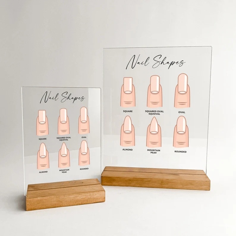 Akrilinių nagų demonstracinė plokštelė - salono manikiūro pasirinkimo ženklas - modelis MY