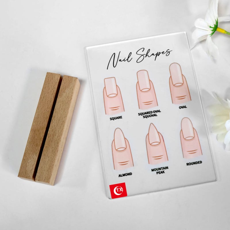 Akrilinių nagų demonstracinė plokštelė - salono manikiūro pasirinkimo ženklas - modelis MY