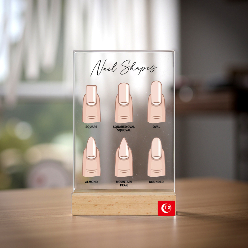 Akrilinių nagų demonstracinė plokštelė - salono manikiūro pasirinkimo ženklas - modelis MY