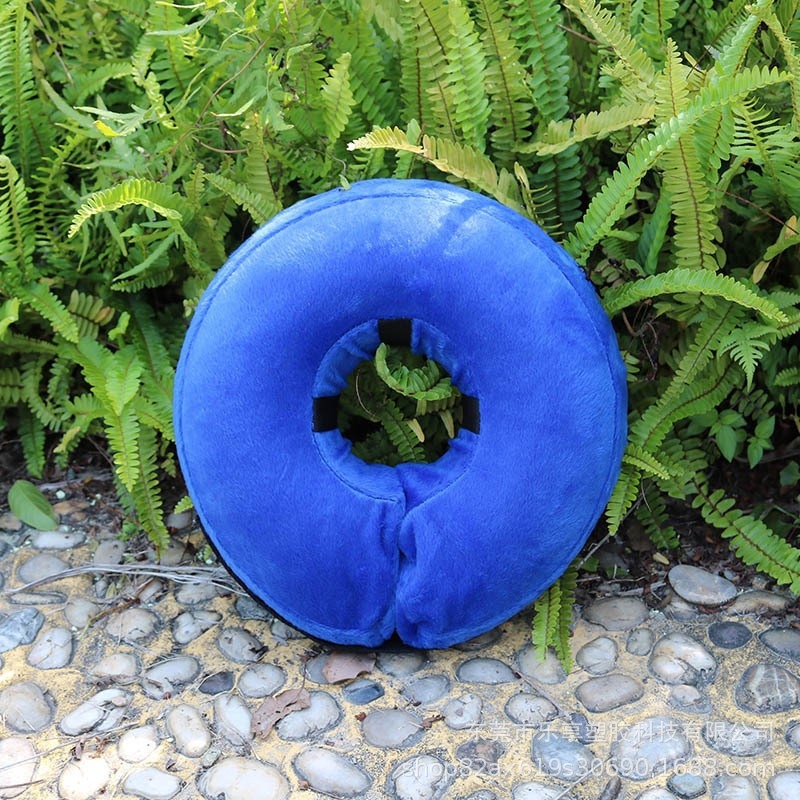 Pūšamais PVC suņa kaklasaite ar samta iekšējo apdari, maigā Elizabeth kaklasaite pret lūpēšanu, zīmols Lx