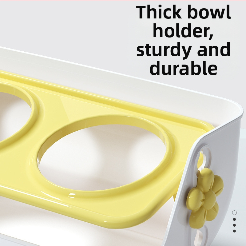 Plastová miska pre mačku so 15° nakloneným stojanom, automatické zásobovanie vodou, delená dvojmiska