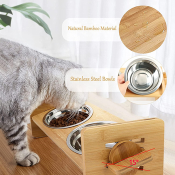 Ξύλινο Ράφι Τροφής για Γάτες με Αυτόματο Σύστημα Διατροφής