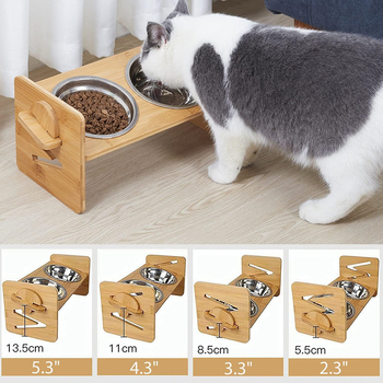 Ξύλινο Ράφι Τροφής για Γάτες με Αυτόματο Σύστημα Διατροφής