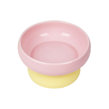 Porcelán magas lábú állateledel-tál anti-tip dizájnnal és ferde peremmel; testreszabható képpel