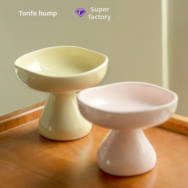 Porcelánová miska pre domáce zvieratá s vysokým nožičkami, proti prevráteniu a skloneným otvorom; prispôsobenie s obrázkom