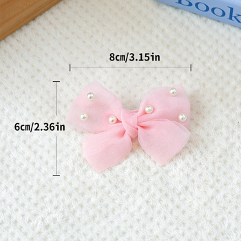 Clip de păr pentru animale de companie – funda cu perle din poliester, stil prințesă, PETCIRCLE, origine Shanghai