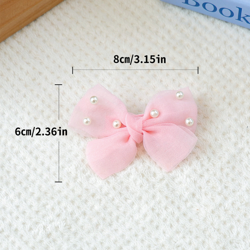 Clip de păr pentru animale de companie – funda cu perle din poliester, stil prințesă, PETCIRCLE, origine Shanghai