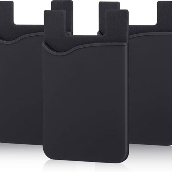 KOOSUK Silikona telefona kartes turētājs, 3-pak, līmējošs maciņš ID un kredītkartēm