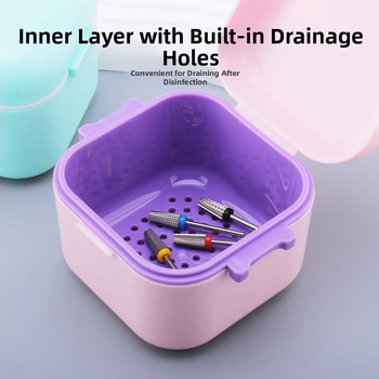 Πλαστικό κουτί απολύμανσης και καθαρισμού κεφαλών νυχιών με αλκοολικό βύθισμα; περιεκτικότητα 30