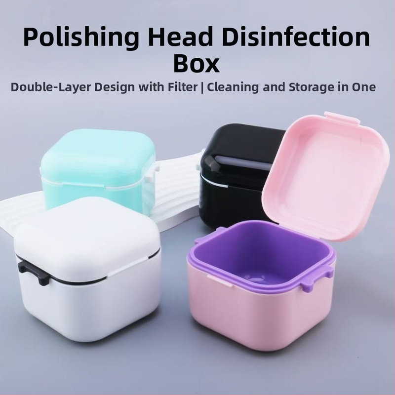 Plastmasas nagu instrumentu dezinfekcijas un tīrīšanas kaste ar alkohola iemērkšanas funkciju; neto saturs 30