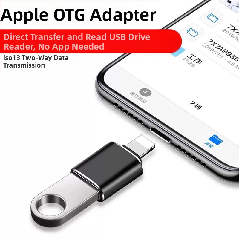 OTG USB 3.0 adaptér pre iPhone 12/13/14 – čítanie USB kľúča, mikrofón, myš a klávesnica