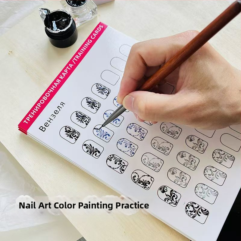 Praktická knižka na manikúru: Kopírovanie kvetov pre začiatočníkov — 104 g, sada nástrojov na úpravu nechtov, materiál: Iné, Domácka značka, pre všeobecnú populáciu