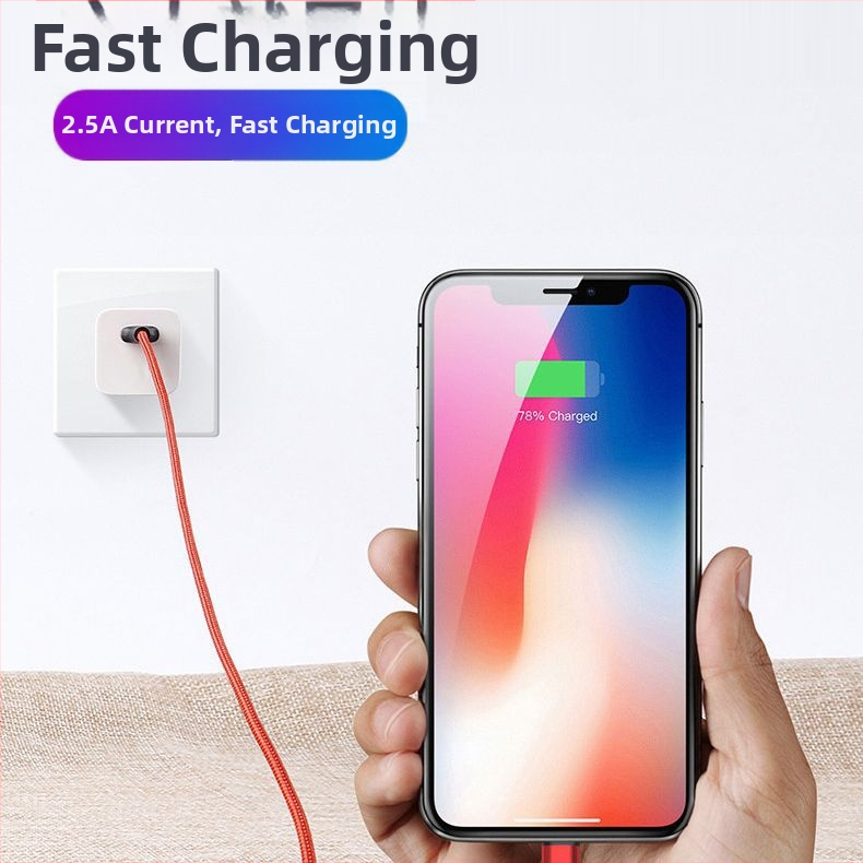 PHIYOO πλεκτό καλώδιο δεδομένων ταχείας φόρτισης για iPhone και Android συσκευές, Type-C συμβατό, 18W μέγιστη ισχύς, πλεκτή κατασκευή