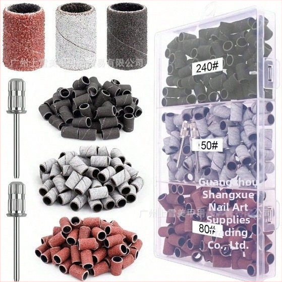 Set benzi de șlefuire pentru unghii, 50 buc., granulație 80/120/180, pentru freza de unghii