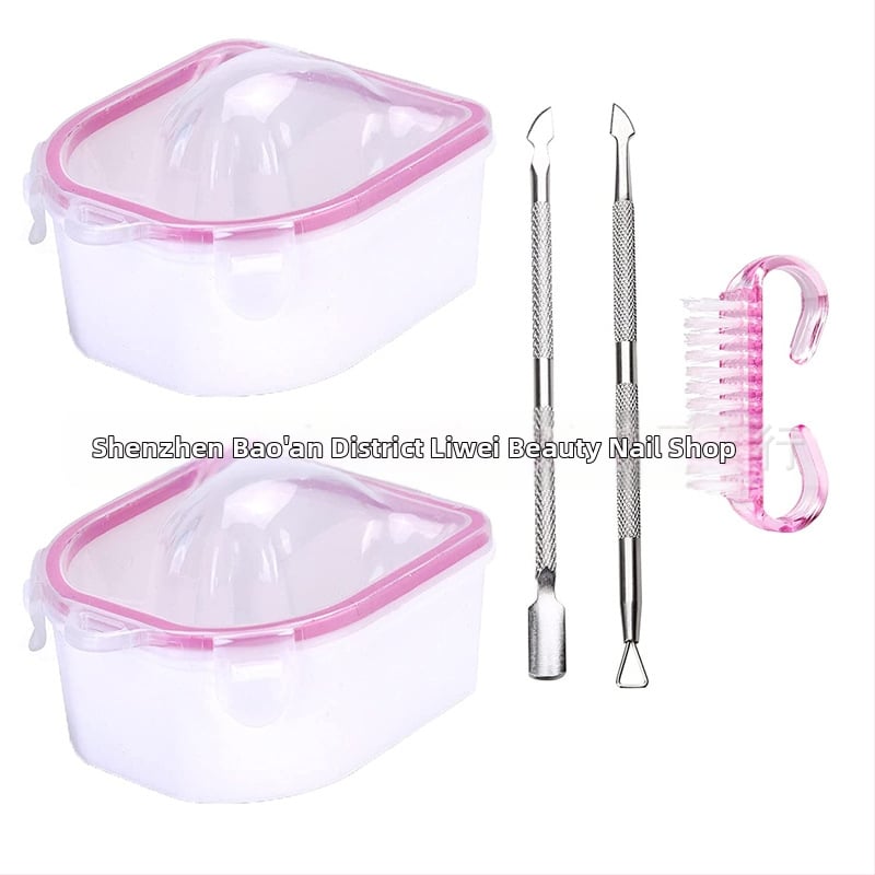 Liwei Manikiūro dviejų sluoksnių rankų dubuo rinkinys su šlifavimo plienine šepetėliu | Nagų įrankiai | Kilmės šalis: Guangzhou