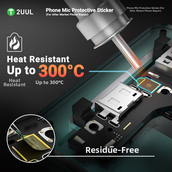 Αυτοκόλλητο προστασίας μικροφώνου κινητού, σκόνη και υγρά φραγμός, εύκολο στο σκίσιμο, για επισκευές • 2UUL • 4,5 g • Θερμοκρασιακά ανθεκτική κόλλα