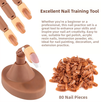 Μοντέλο χεριού εξάσκησης νυχιών με λυγίζομες κινητές αρθρώσεις, οβάλ φορητό στυλ, μάρκα Yijiayi