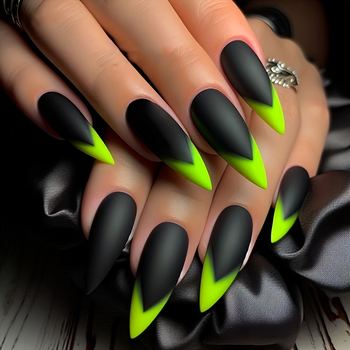 Set unghii artificiale cu aplicare, 24 buc., gradient luminos, detașabile, model carouri, stil european și american