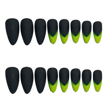 Σετ τεχνητών νυχιών, 24 τεμάχια, φωτεινό gradient, αφαιρούμενα, καρό μοτίβο, ευρωπαϊκό-αμερικανικό στυλ