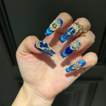 Νύχια φορητά τέχνης με Cat Eye και γαλλικό στυλ, μακριά, προέλευση Φουτζιάν, οικιακή μάρκα, για γυναίκες