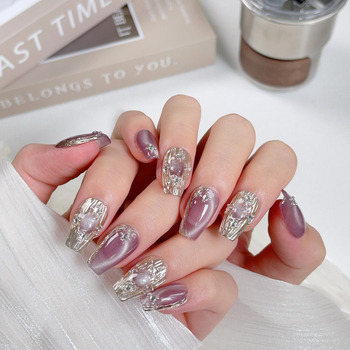 Luxi Φορητές ακρες νυχιών – Cat Eye, Γαλλικό στυλ, Διαφανές με πάγο; Σχέδιο Starry Sky; Προέλευση Jiangsu; Μοντέλο C28