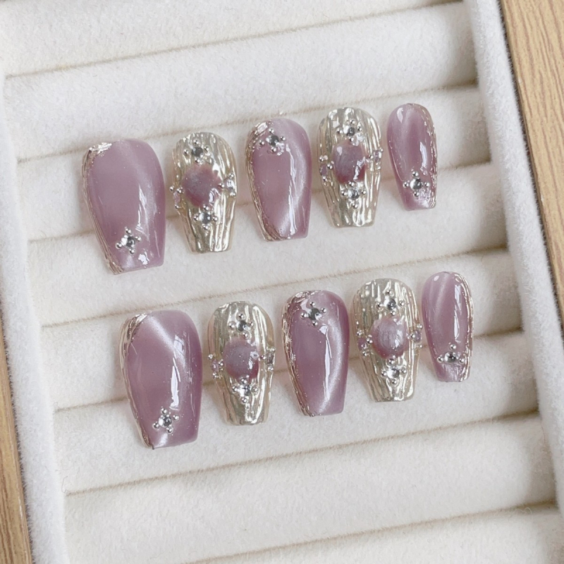 Luxi nešiojami nagų galiukai – Katės akis, Prancūziškas stilius, Ledinis skaidrus; Žvaigždėtas dangus raštas; Kilmė Jiangsu; Modelio Nr. C28