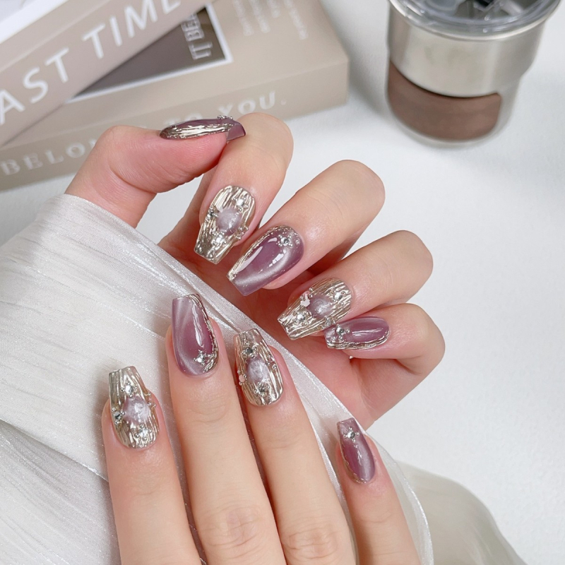 Luxi nešiojami nagų galiukai – Katės akis, Prancūziškas stilius, Ledinis skaidrus; Žvaigždėtas dangus raštas; Kilmė Jiangsu; Modelio Nr. C28