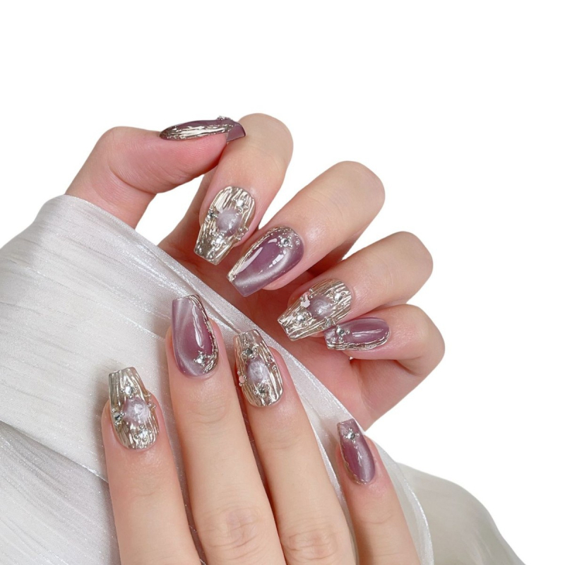 Luxi nešiojami nagų galiukai – Katės akis, Prancūziškas stilius, Ledinis skaidrus; Žvaigždėtas dangus raštas; Kilmė Jiangsu; Modelio Nr. C28