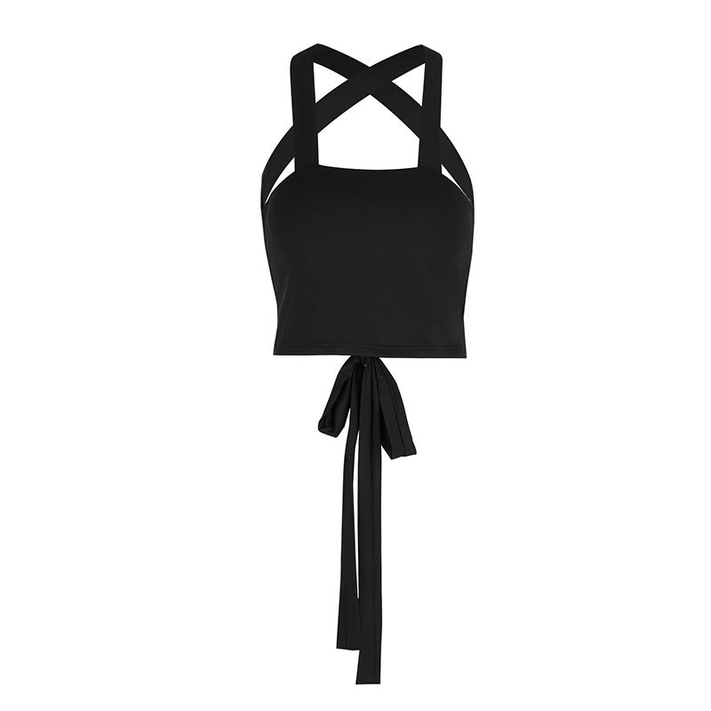 Ad396 TankTop su raišteliais, Dviejų pečių dirželiai, Siauras kirpimas, Trumpas ilgis, Poliesterio mišinys