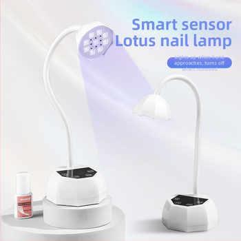 BM-19 Επιτραπέζιο επαναφορτιζόμενο φως νυχιών με σχέδιο λωτού, ευφυής αισθητήρας UV σκλήρυνσης, γρήγορο στέγνωμα gel νυχιών