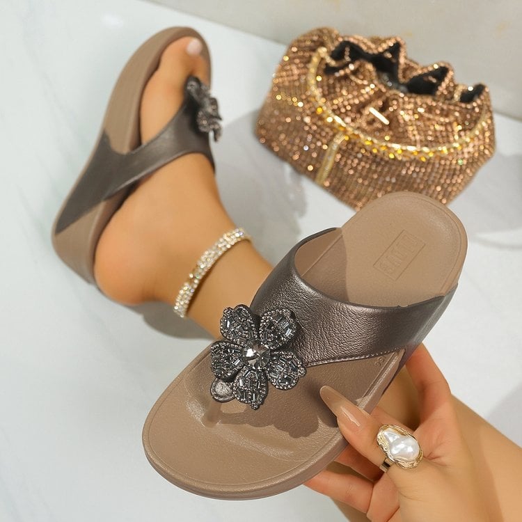 Sandale flip-flop pentru femei, cu design cu degetul despărțit, talpă din cauciuc, partea superioară și căptușeala din Super Fiber — Vara 2025