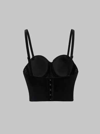 Κορμάκι halter με ανοιχτή πλάτη, Ultra-Short μήκος ≤40 εκ; Διακοσμημένο με μαργαριτάρια και διαμάντια; 3D μοτίβο; Πολυεστερικό ύφασμα με ελαστικότητα; Slim Fit