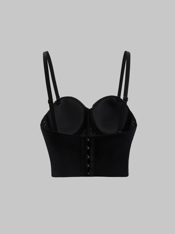 Body halter cu spate deschis, lungime ultra scurtă ≤40 cm; decor cu perle și diamante; model 3D; amestec poliester-spandex; croială Slim