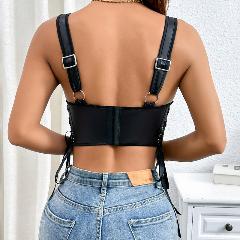 Produkta veids: Camisol; Sastāvs: 95% poliestera šķiedra; Audums: poliestera šķiedra; Stils: krekliņš bez piedurknēm, seksīgs; Apkakle: zems izgriezums