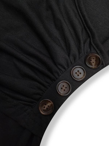 Body/camisolă cu model în dungi, croială lejeră, țesătură de in ca material principal, detaliu corduroy, margine wrap ruched