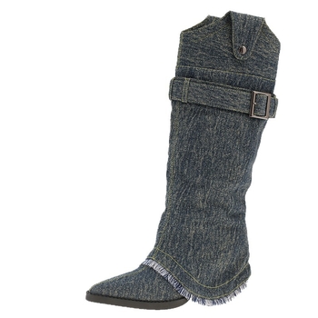 Cizme peste genunchi din PU, stil European-American, varf ascuțit, toc gros 6–8 cm, talpă din cauciuc