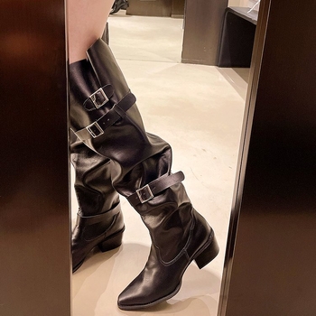 Jāšanas zābaki, korejiešu stilā, virs ceļgala, PU materiāls, Modelis 5309