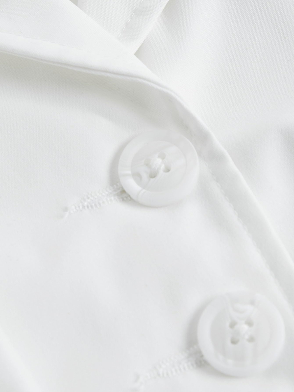 V-nyakú mellény felső, egyrészes gombolás, poliészter, rövid fazon, szabályos szabás