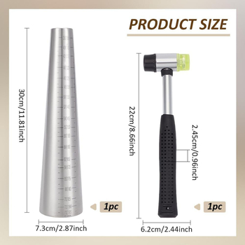 Σετ εργαλείων βραχιόλου από ανοξείδωτο ατσάλι, 2 τεμάχια, περιλαμβάνει ράβδο βραχιολιού και σφυρί καουτσούκ, για DIY κοσμήματα