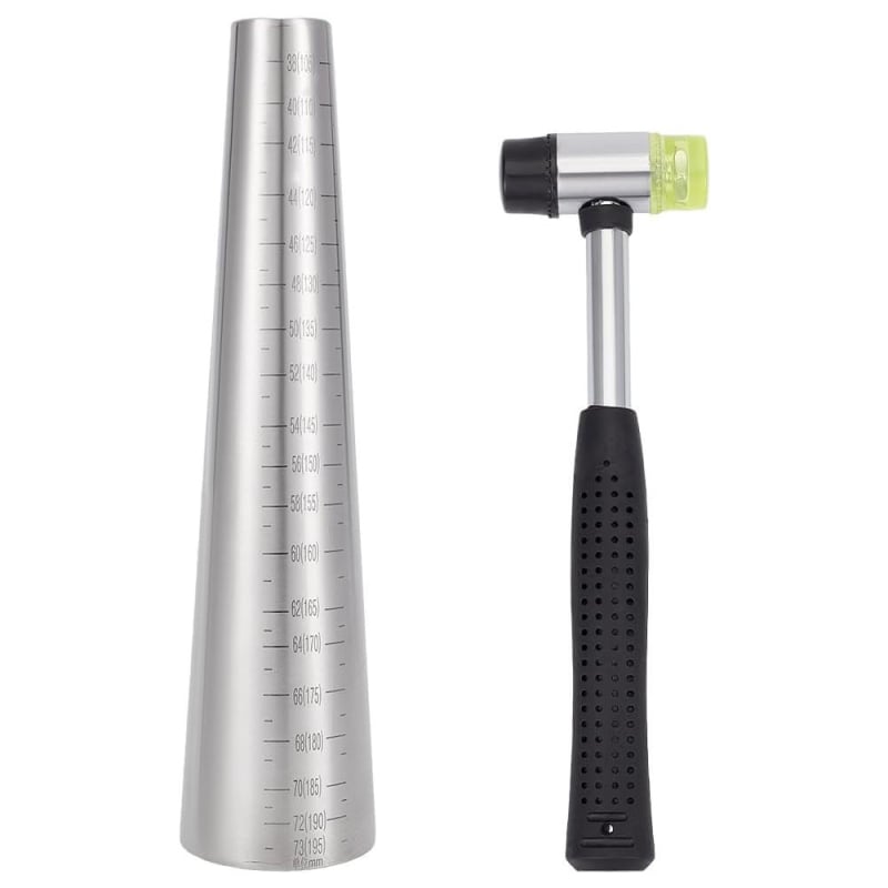 Σετ εργαλείων βραχιόλου από ανοξείδωτο ατσάλι, 2 τεμάχια, περιλαμβάνει ράβδο βραχιολιού και σφυρί καουτσούκ, για DIY κοσμήματα