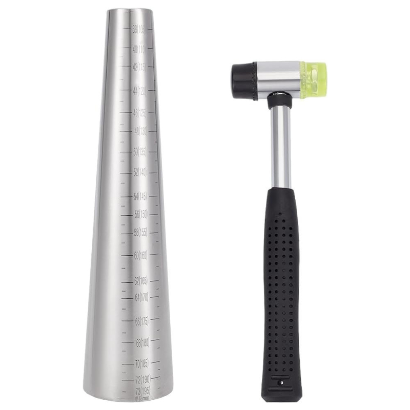 Σετ εργαλείων βραχιόλου από ανοξείδωτο ατσάλι, 2 τεμάχια, περιλαμβάνει ράβδο βραχιολιού και σφυρί καουτσούκ, για DIY κοσμήματα